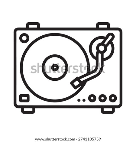 Simple outline illustration of a classic turntable for music playback Stock photo © 