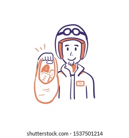 Simple Outline Illustration - Driver Online