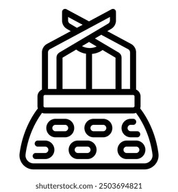 Simple outline illustration of a gas analyzer showing the level of substance