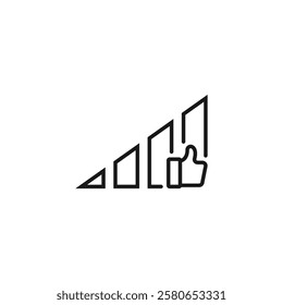 Simple outline illustration of a growth chart with ascending bars