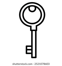 Una simple ilustración esquemática de una clave, que a menudo simboliza el acceso o la seguridad.