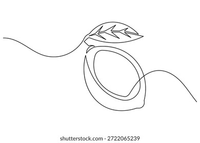 Simple outline illustration of a lemon continuous single line