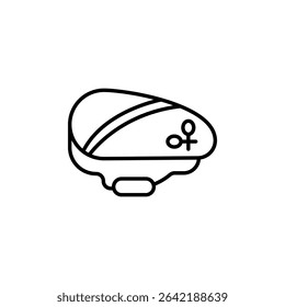 Simple Outline Illustration Of A Military Beret With Badge Detail