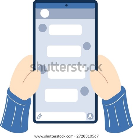 Simple outline illustration of online communication between users, suitable for messaging apps, websites, and business platforms.