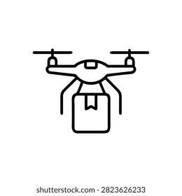A simple outline illustration of a quadrocopter drone.
