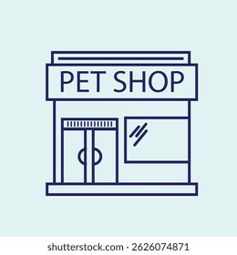 Um simples esboço ilustração mostra um encantador pet shop Um esboço minimalista de um pet shop frente, minimalista simples design de logotipo vetorial moderno