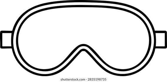 A simple outline illustration of ski goggles, suitable for winter sports themes