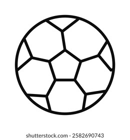 Simple outline illustration of a soccer ball, ideal for school sports themes. Perfect for student activities and athletic designs.