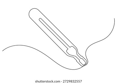 Simples esboço ilustração de um termômetro contínuo projeto de arte de linha única