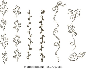 Simple outline ink sketched frames and borders