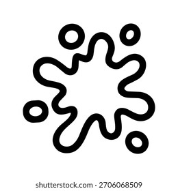 Salpicadura de tinta de contorno simple con ilustración de forma de elemento de círculos Pequeños