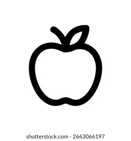Icono aislado de la forma de la nutrición de la fruta de manzana