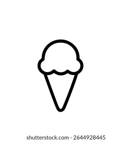 Simple Outline Isolated Ice Cream Dessert Single Line Icon Design