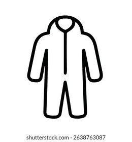 Simple Outline Jumpsuit Protective Clothing Garment Fashion Apparel Line Art