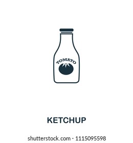 Simple outline Ketchup icon. Pixel perfect linear element. Ketchup icon outline style for using in mobile app, web UI, print.