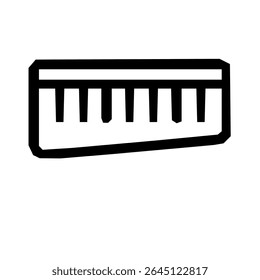 Simple Outline Keyboard Musical Instrument Piano Keys Icon Symbol