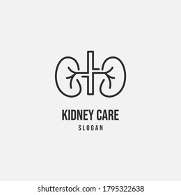 simple outline kidney care urology logo