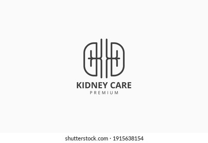 Simple Outline Kidney Care Urology Logo Template Vector Suitable For Organization, Company, Or Community Logo That Concern On Kidney Care Issue