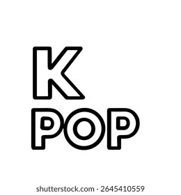 Simple Outline K-Pop Lettering Design Decorative Modern Entertainment Concept