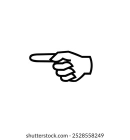 Simple outline of a left pointing finger vector icon.