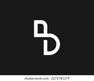 Plantilla de diseño del logotipo de la letra de esquema B simple sobre fondo negro.