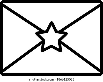 La simple letra del contorno con la estrella