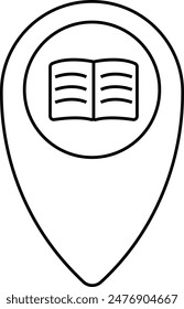 simple outline library location back to school icon
