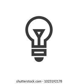 Simple outline light bulb icon symbol