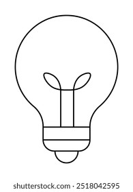 Simple outline of a light bulb. Ideal for innovation, ideas, creativity, inspiration, technology. Minimalist and clean style.
