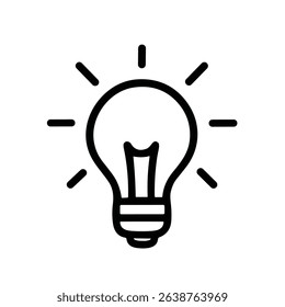 Simple Outline Light Bulb Innovation Idea Concept Symbol Icon Graphic