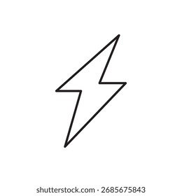 Simple outline lightning bolt symbol for electric power and storm energy.