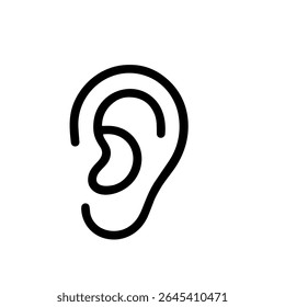 Simple Outline Line Ear Anatomy Hearing Sense Organ Icon