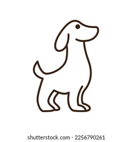 simple outline of little dog logo vector
