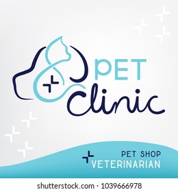 simple outline logo for animal's hospital or clinic or anything about pet health care 