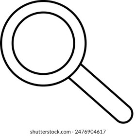 simple outline magnifying glass back to school icon