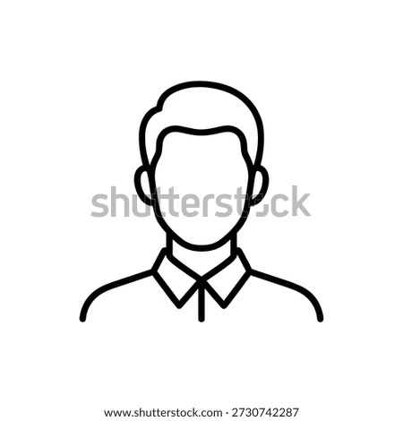 Simple Outline Man Avatar Profile Default User Account Icon Graphic