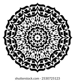 simple Outline Mandala for Coloring Book Page. Easy Oriental Mandala vector. Mandala Coloring book line art vector illustration. Vector abstract mandala