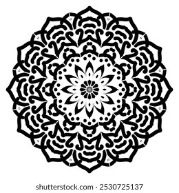 simple Outline Mandala for Coloring Book Page. Easy Oriental Mandala vector. Mandala Coloring book line art vector illustration. Vector abstract mandala