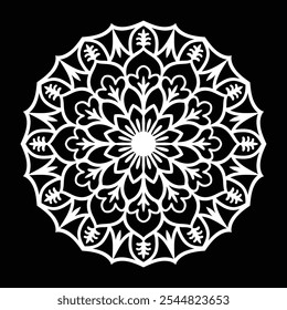 Simple Outline Mandala for Coloring Book Page. Easy Oriental Mandala vector. Mandala Coloring book line art vector illustration. Vector abstract mandala pattern.