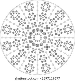 Simple Outline Mandala for Coloring Book Page. Easy Oriental Mandala vector. Mandala Coloring book line art vector illustration. Vector abstract mandala pattern.