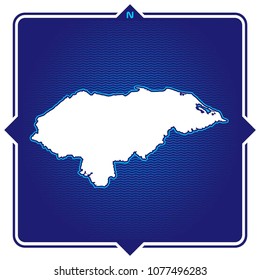 Simple outline map of _____ with compas