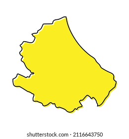 Simple outline map of Abruzzo is a region of Italy. Stylized minimal line design
