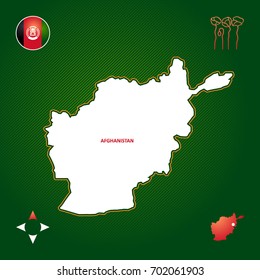 simple outline map of afghanistan