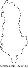 simple mapa esquemático de Albania 
