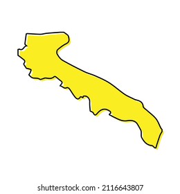 Simple outline map of Apulia is a region of Italy. Stylized minimal line design