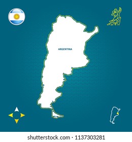 Simple outline map of Argentina