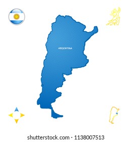 Simple outline map of Argentina