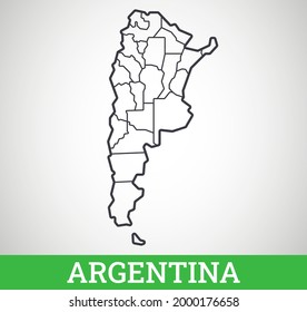 Simple outline map of Argentina. Vector graphic illustration.