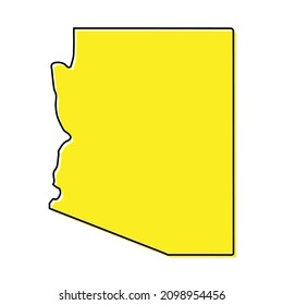 Simple Outline Map Of Arizona Is A State Of United States. Stylized Minimal Line Design