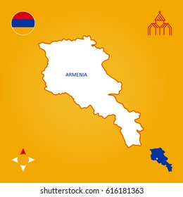 simple outline map of armenia